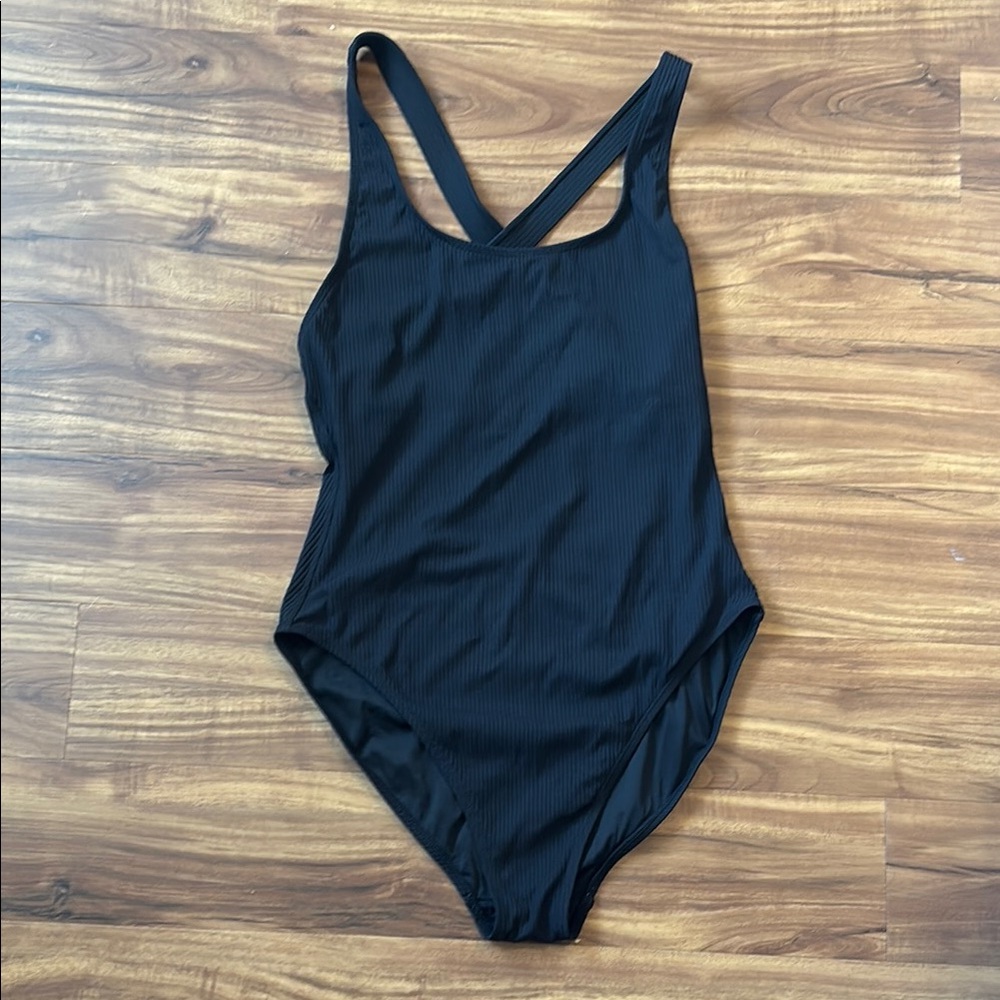 Andie Black The Tulum One Piece Ribbed Fabric Swimsuit